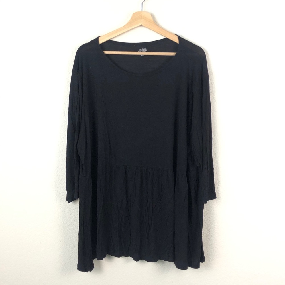 Tickled Teal Black Peplum Tunic